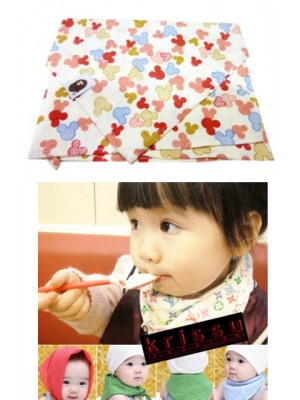 QQ004E*Scarf/Bib/Turban (Pink Mickey)